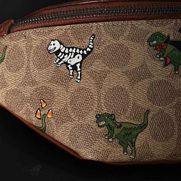 NWT Rare Coach Rexy Halloween Charter Belt Bag 7 Signature Canvas Print Purse - Picture 7 of 11